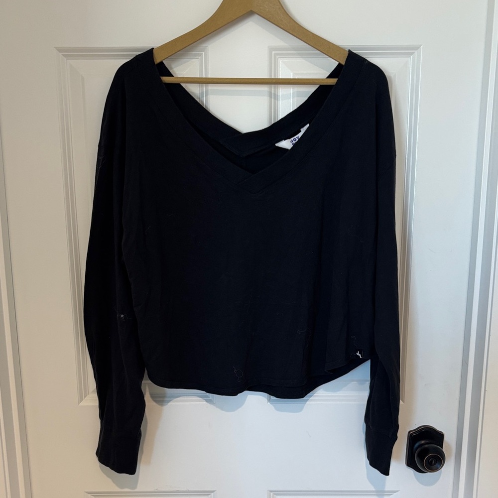 JoyLab Black V-Neck Sweatshirt